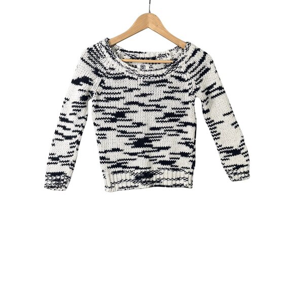 American Eagle Outfitters Womens Knit Sweater Round Neck Size XSmall Black White - Picture 1 of 8